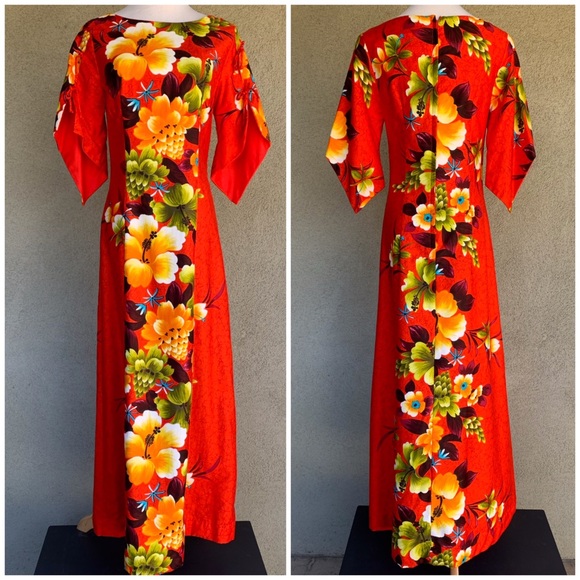 🌺Hawaiian Wedding Honeymoon Set Dress & Shirt 60s - Picture 5 of 16